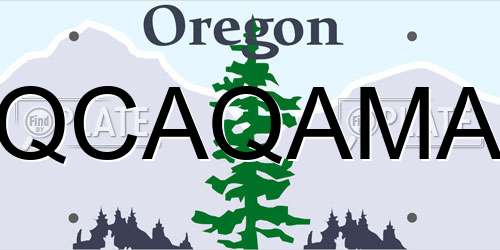 QCAQAMA Oregon License Plate