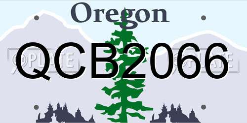 QCB2066 Oregon License Plate