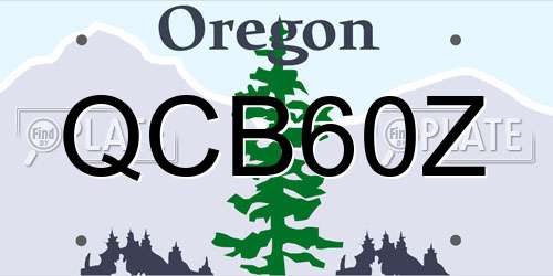 QCB60Z Oregon License Plate