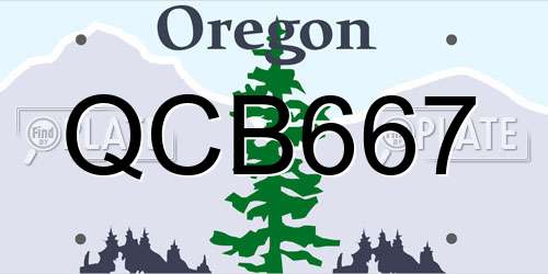 QCB667 Oregon License Plate