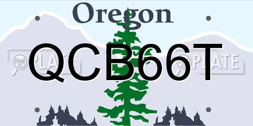 QCB66T Oregon License Plate