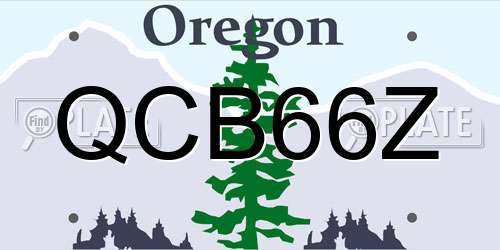 QCB66Z Oregon License Plate