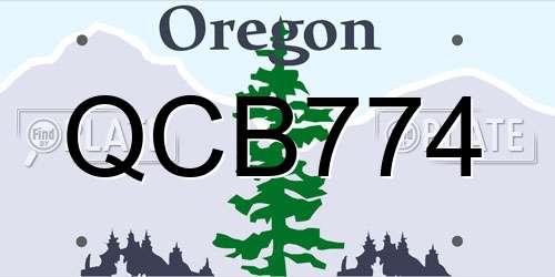 QCB774 Oregon License Plate