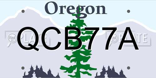 QCB77A Oregon License Plate