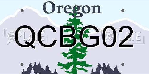 QCBG02 Oregon License Plate