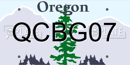 QCBG07 Oregon License Plate