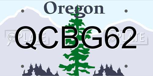 QCBG62 Oregon License Plate
