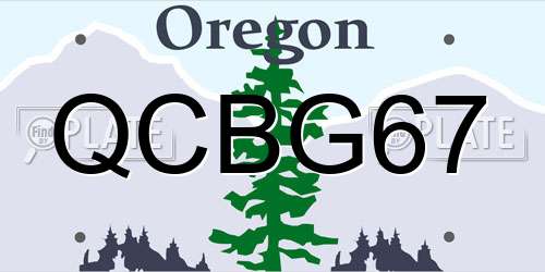 QCBG67 Oregon License Plate