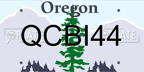 QCBI44 Oregon License Plate
