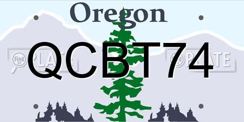 QCBT74 Oregon License Plate