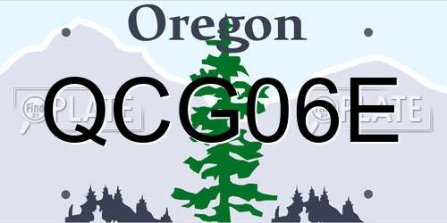 QCG06E Oregon License Plate