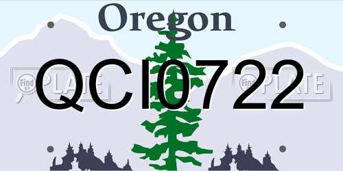 QCI0722 Oregon License Plate
