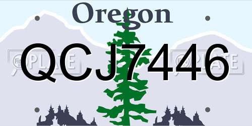 QCJ7446 Oregon License Plate