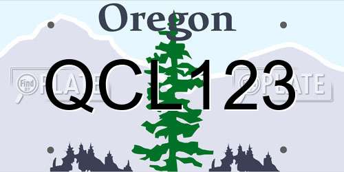 QCL123 Oregon License Plate