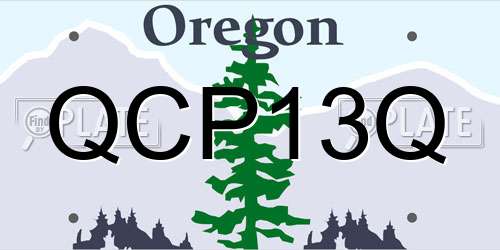 QCP13Q Oregon License Plate
