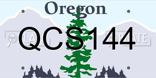 QCS144 Oregon License Plate