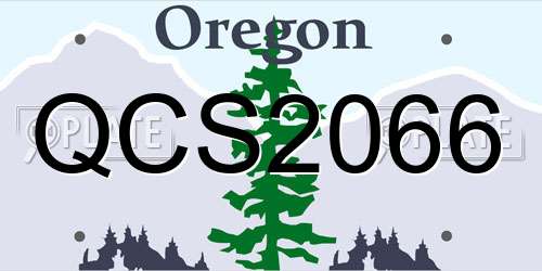 QCS2066 Oregon License Plate