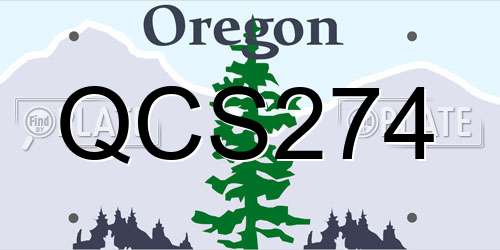 QCS274 Oregon License Plate