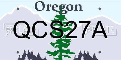 QCS27A Oregon License Plate