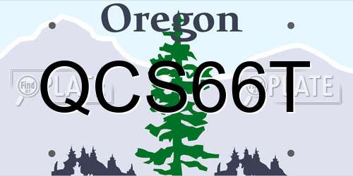 QCS66T Oregon License Plate