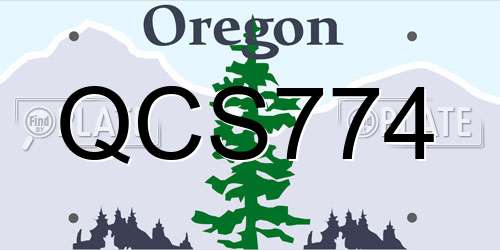 QCS774 Oregon License Plate