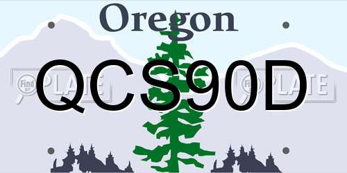 QCS90D Oregon License Plate