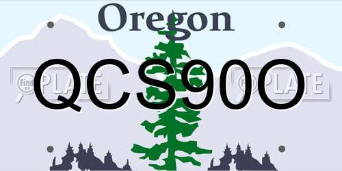 QCS90O Oregon License Plate