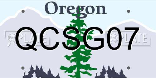 QCSG07 Oregon License Plate