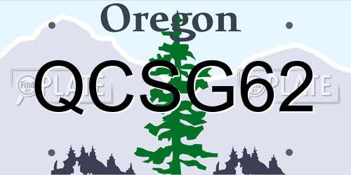 QCSG62 Oregon License Plate