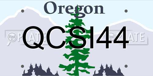 QCSI44 Oregon License Plate