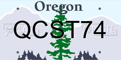 QCST74 Oregon License Plate