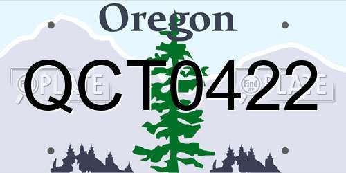 QCT0422 Oregon License Plate