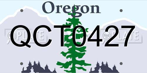 QCT0427 Oregon License Plate