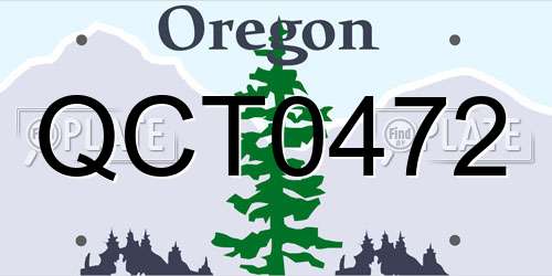 QCT0472 Oregon License Plate