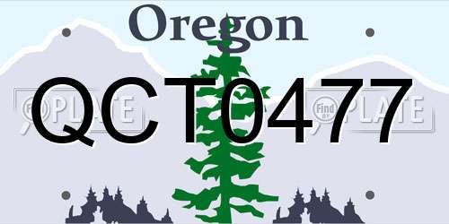 QCT0477 Oregon License Plate