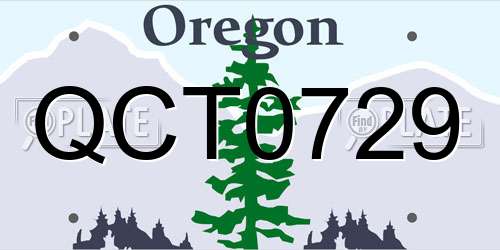 QCT0729 Oregon License Plate