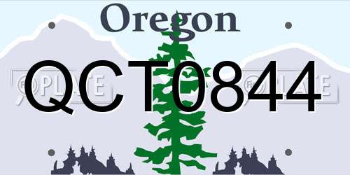 QCT0844 Oregon License Plate