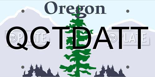 QCTDATT Oregon License Plate