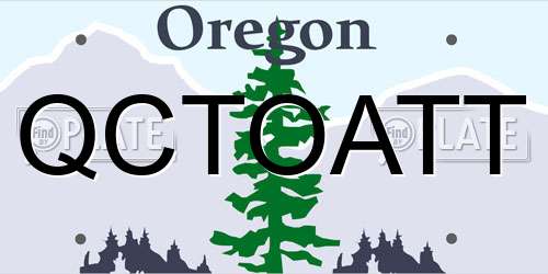QCTOATT Oregon License Plate