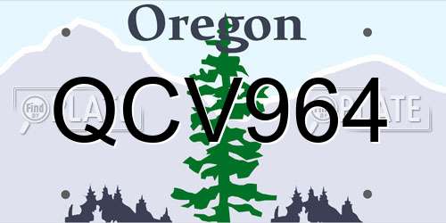 QCV964 Oregon License Plate