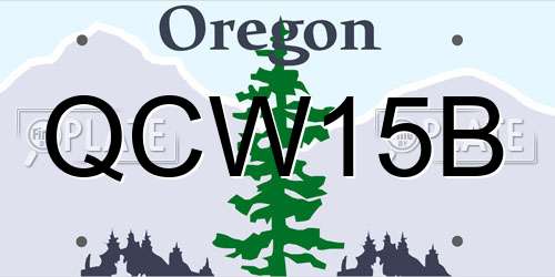 QCW15B Oregon License Plate