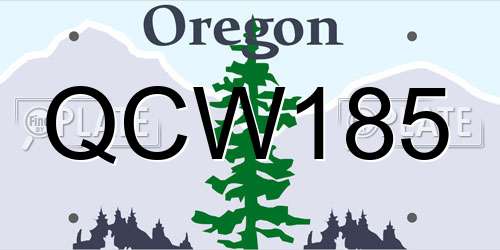QCW185 Oregon License Plate