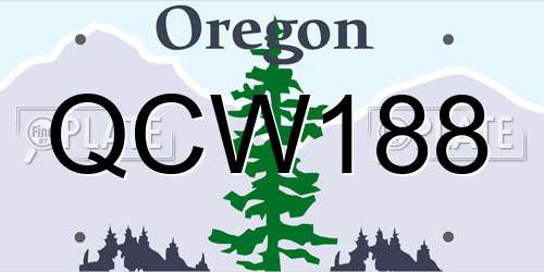 QCW188 Oregon License Plate