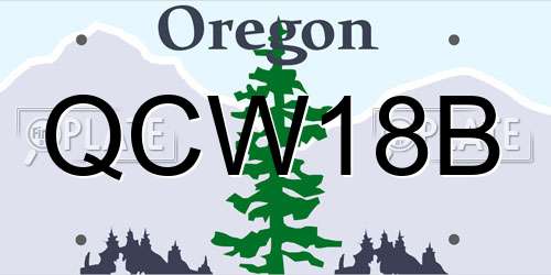 QCW18B Oregon License Plate
