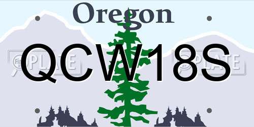 QCW18S Oregon License Plate