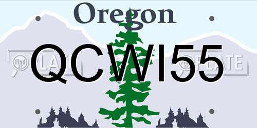 QCWI55 Oregon License Plate