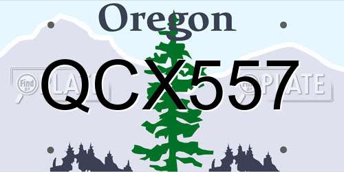 QCX557 Oregon License Plate