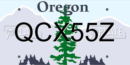 QCX55Z Oregon License Plate