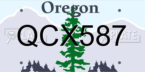 QCX587 Oregon License Plate