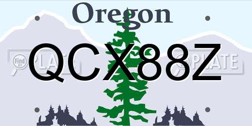 QCX88Z Oregon License Plate